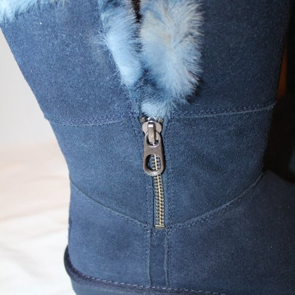 NIB UGG KOOLABURRA CLASSIC SHORT ARIBEL LEOPARD BLUE SUEDE FUR WINTER BO… - Picture 5 of 7